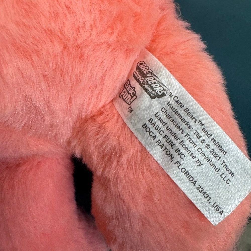 Care Bears Love-a-Lot Bear Plush 11in Pink Unlock the Magic Heart Badge - Picture 5 of 6